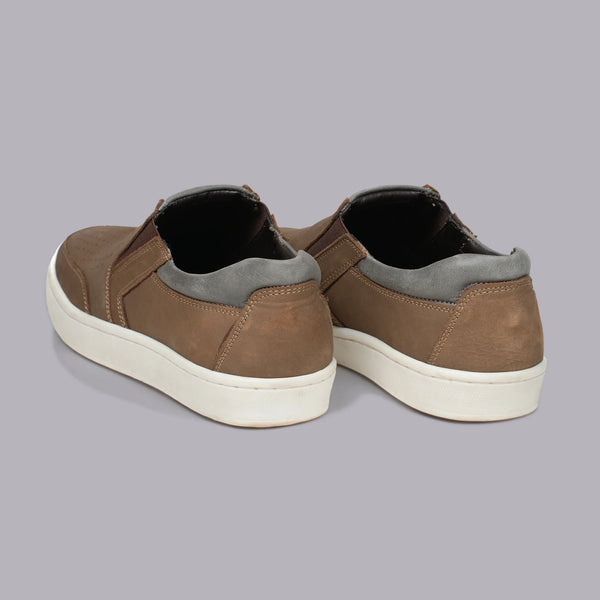 RIVANO - Tan Perforated Slip-On Sneaker
