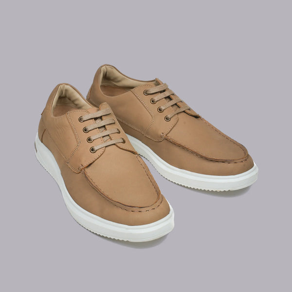ELIO - Beige Moc-Toe Sneaker