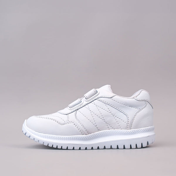 ALBANO - White Velcro Sports - Unisex, Slip-on School Shoes