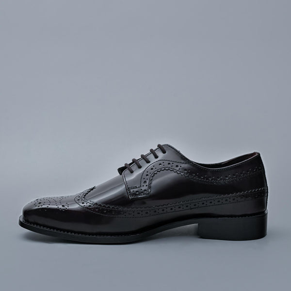 IMPERIAL - Cola Brown Genuine Leather Classic Wing Tip Brogues