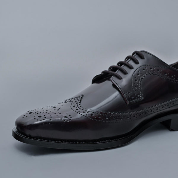 IMPERIAL - Cola Brown Genuine Leather Classic Wing Tip Brogues