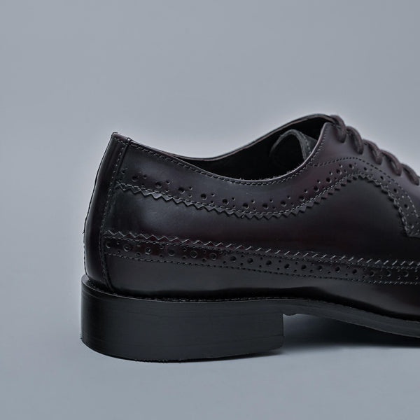IMPERIAL - Cola Brown Genuine Leather Classic Wing Tip Brogues
