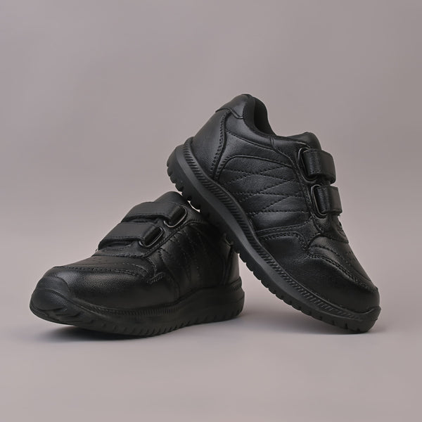 VELTRIX - Black Velcro Sports - Unisex, Slip-on School Shoes