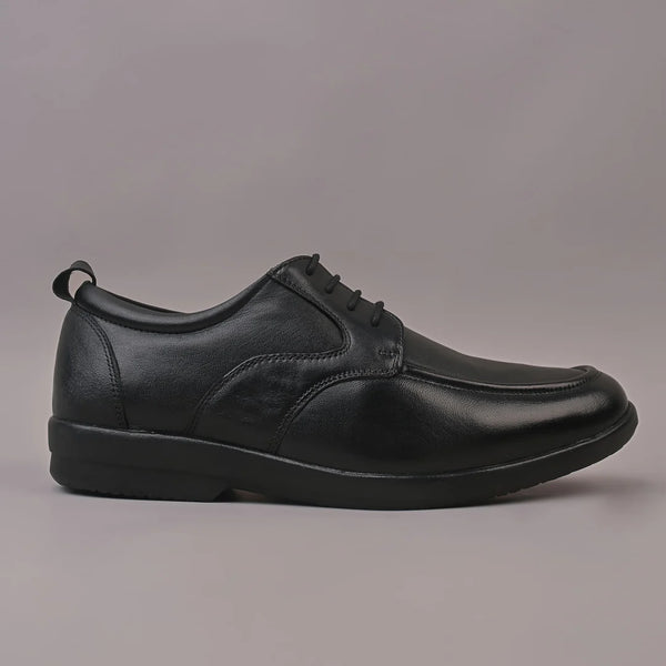 STRATUS - Dave Mens Derby Leather Black Laceup Shoe