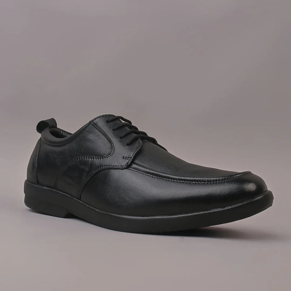 STRATUS - Dave Mens Derby Leather Black Laceup Shoe