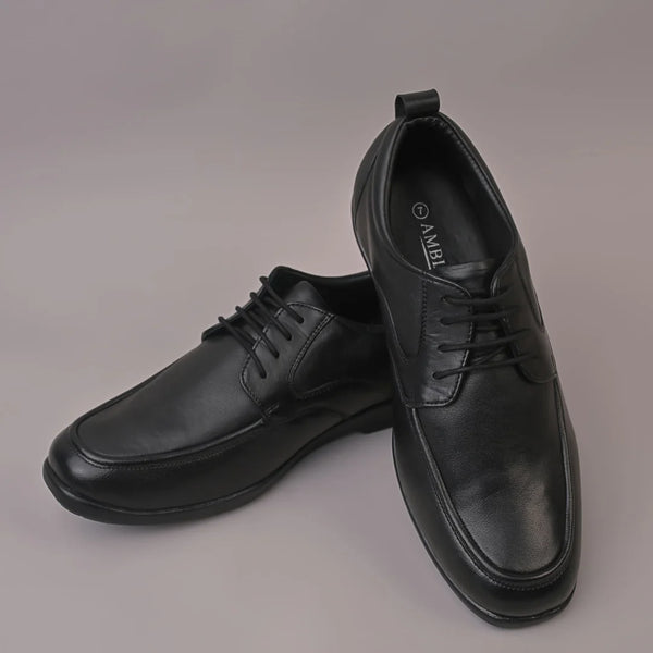 STRATUS - Dave Mens Derby Leather Black Laceup Shoe