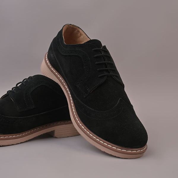 GRAVITAS - Black Casual Suede Leather shoes for Men