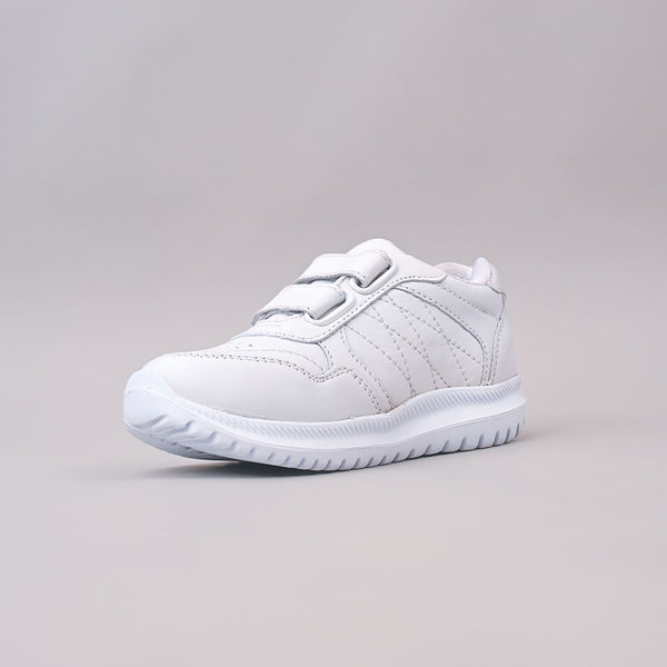 ALBANO - White Velcro Sports - Unisex, Slip-on School Shoes