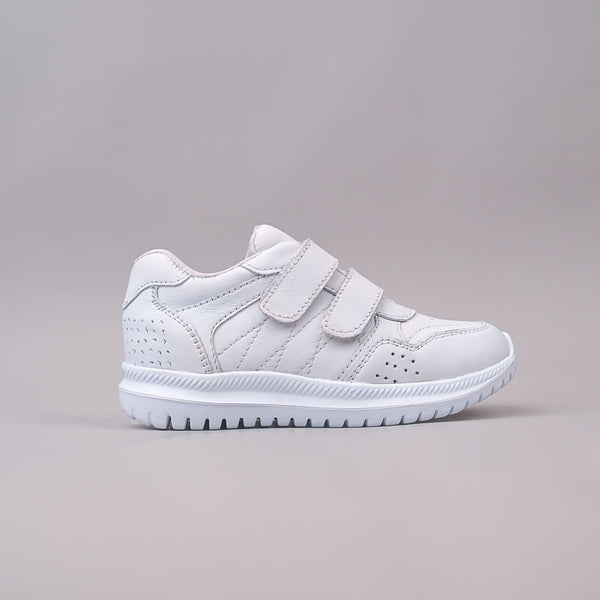 ALBANO - White Velcro Sports - Unisex, Slip-on School Shoes