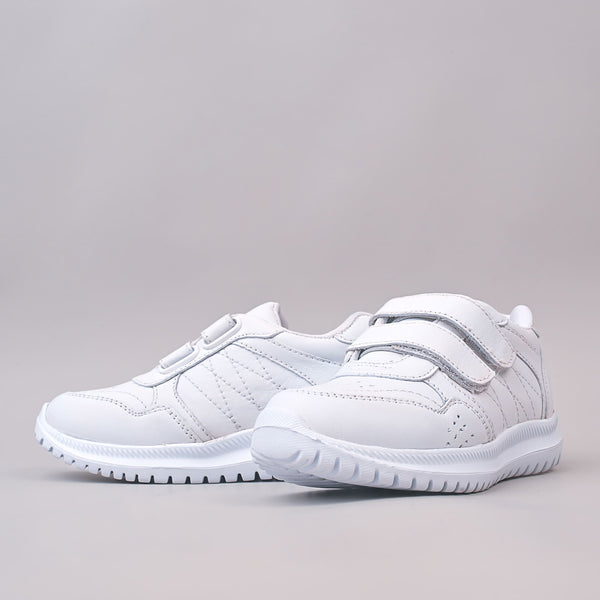 ALBANO - White Velcro Sports - Unisex, Slip-on School Shoes