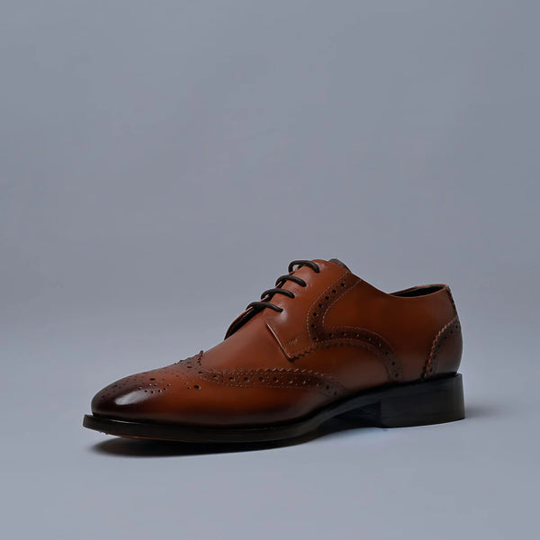 REGENT - Tan Genuine Leather Derby Brogues