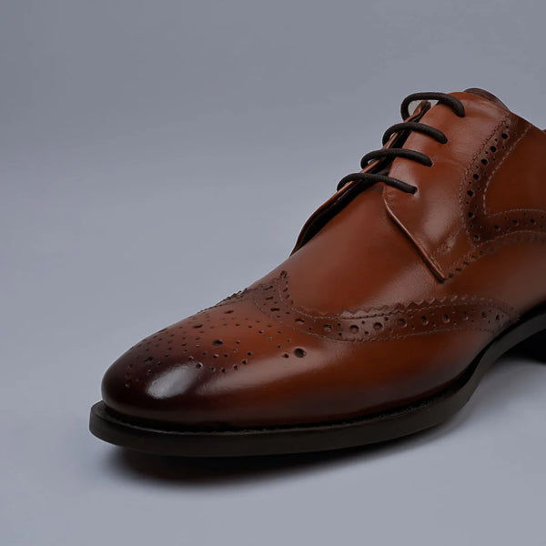 REGENT - Tan Genuine Leather Derby Brogues
